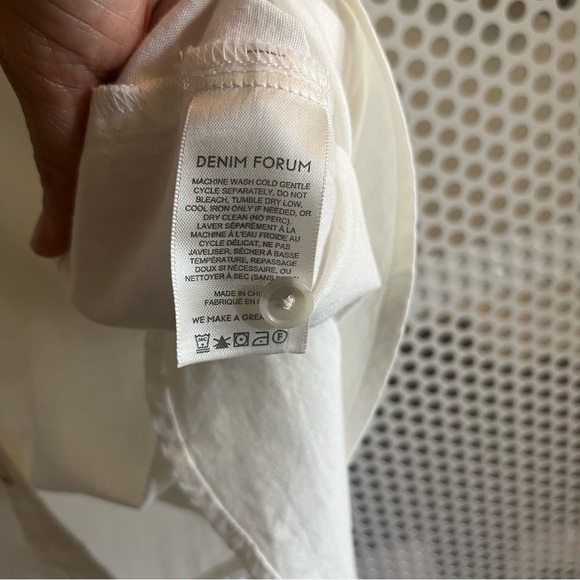 Aritzia Denim Forum The Jane Shirt Button Down Size Small White Cotton Chambray - Picture 7 of 12